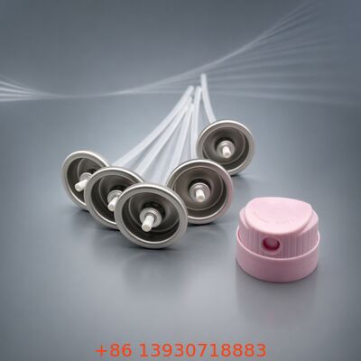 Корнефокусированный аэрозольный клапан для сухого шампуня из оловянного материала, используемого в вертикальном положении или в обратном направлении, и даже распределяемого